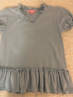 Bisby Light Blue Ruffle Hem Tee